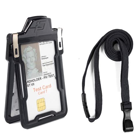 rfid lanyard card case|id badge holder with lanyards.